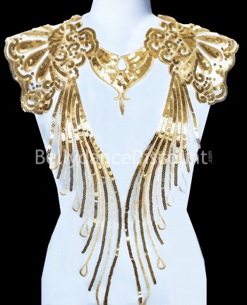 Golden oriental sewing neckline