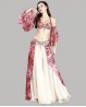 Off-white and pomegranate Bellydance costume