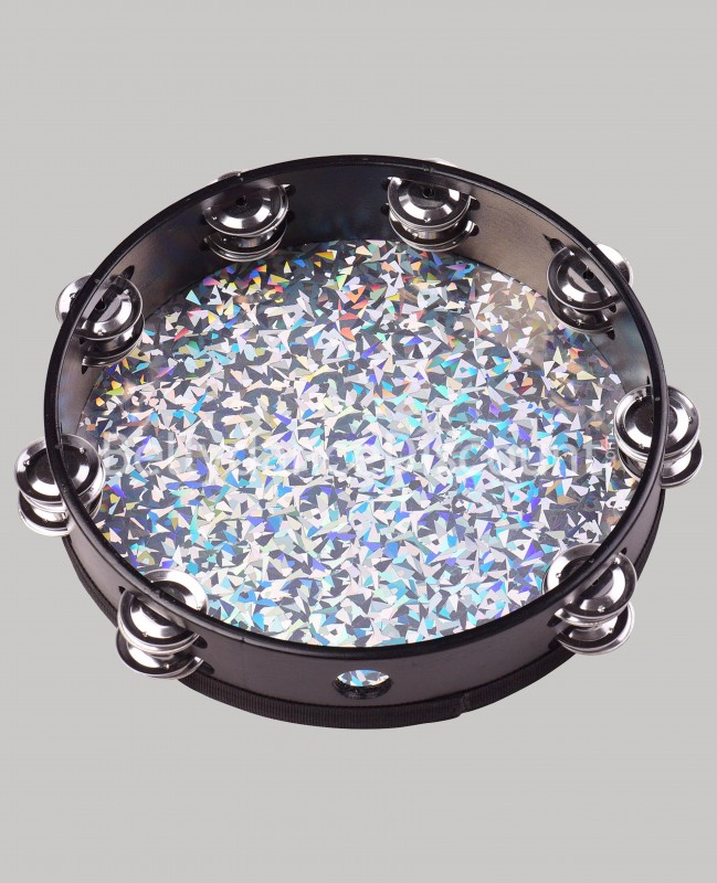 Grand tambourin brillant argent