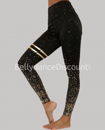 Leggings de baile negros y dorados