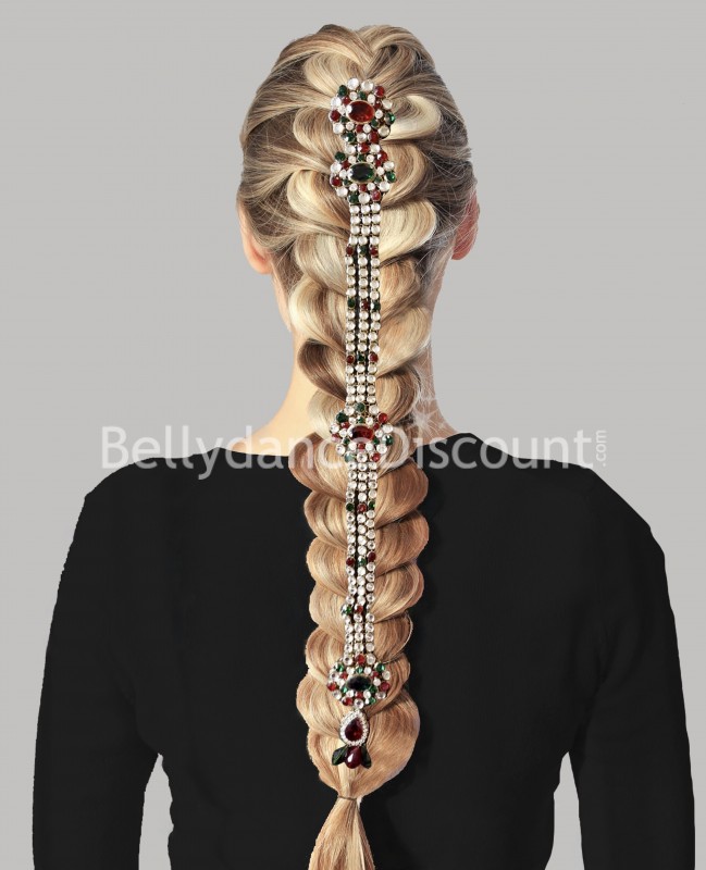 Gioiello per treccia con strass