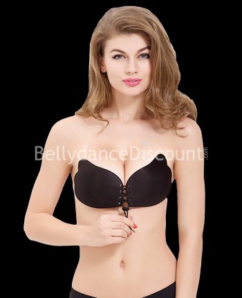 Black invisible adhesive bra