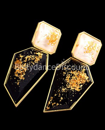 Pendientes negro y dorado