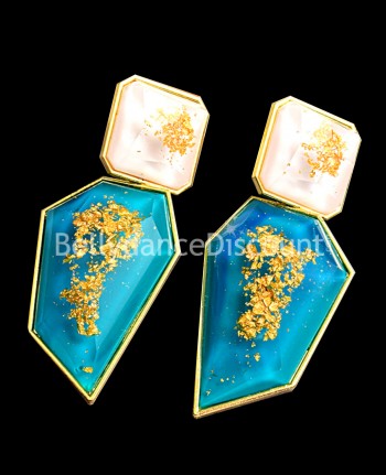 Boucles d’oreille turquoise or