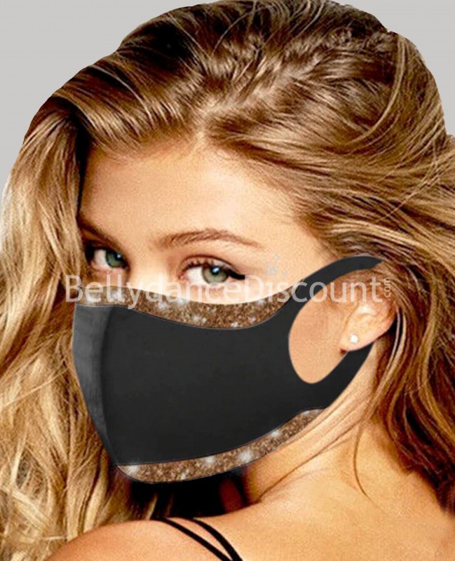 Mascherina nera con paillettes