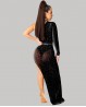 Abito da danza asimmetrico nero con strass