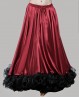 Falda de baile extra ancha en satin negro y rojo