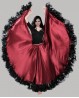 Falda de baile extra ancha en satin negro y rojo