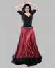 Tanzrock aus Satin Schwarz und Rot extra weit