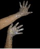 Long stage gloves with rhinestones