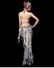 Costume tribale di danza del ventre bianco nero