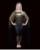 Tanzkleid Schwarz und Gold XXL-Ärmel