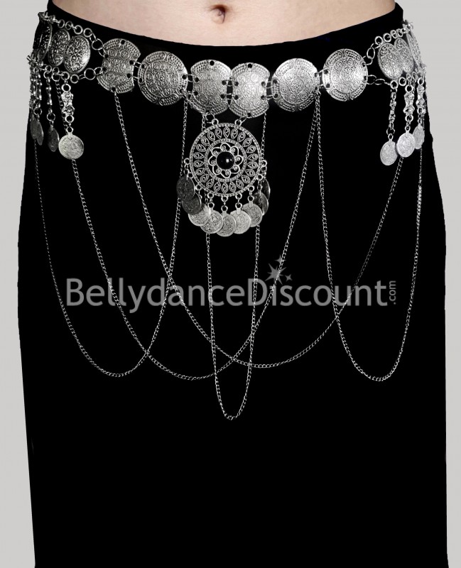 Silver metallic Bellydance belt