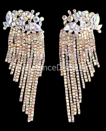 Orecchini pendenti con strass oro