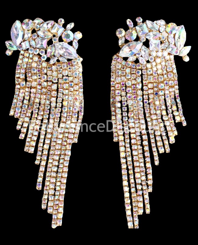 Orecchini pendenti con strass oro