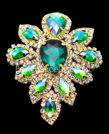 Applique da cucire con strass verde smeraldo