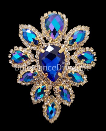 Applique à coudre en strass bleue