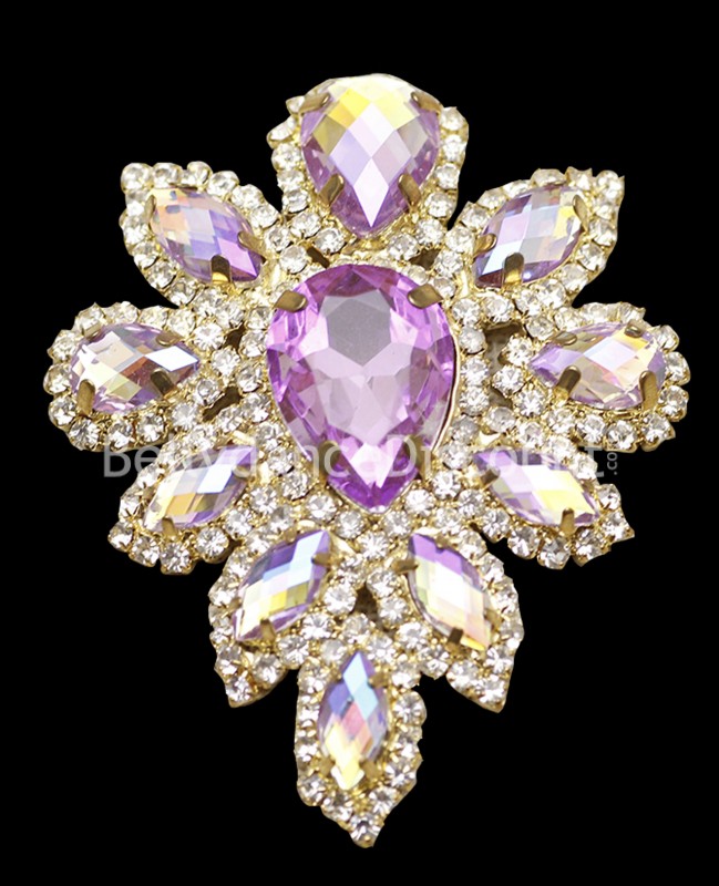 Applikation zum Annähen aus Parma-violettem Strass