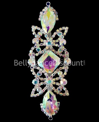 Applique da cucire argento e strass