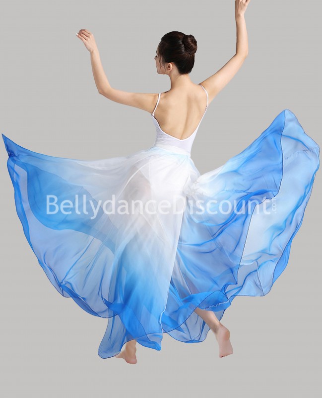 White blue flowing dance skirt