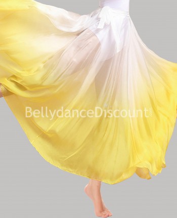 White yellow flowing dance skirt