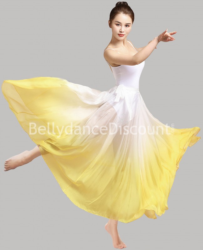Falda fluida de baile blanca amarillo