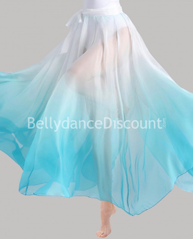 Jupe fluide de danse blanc turquoise