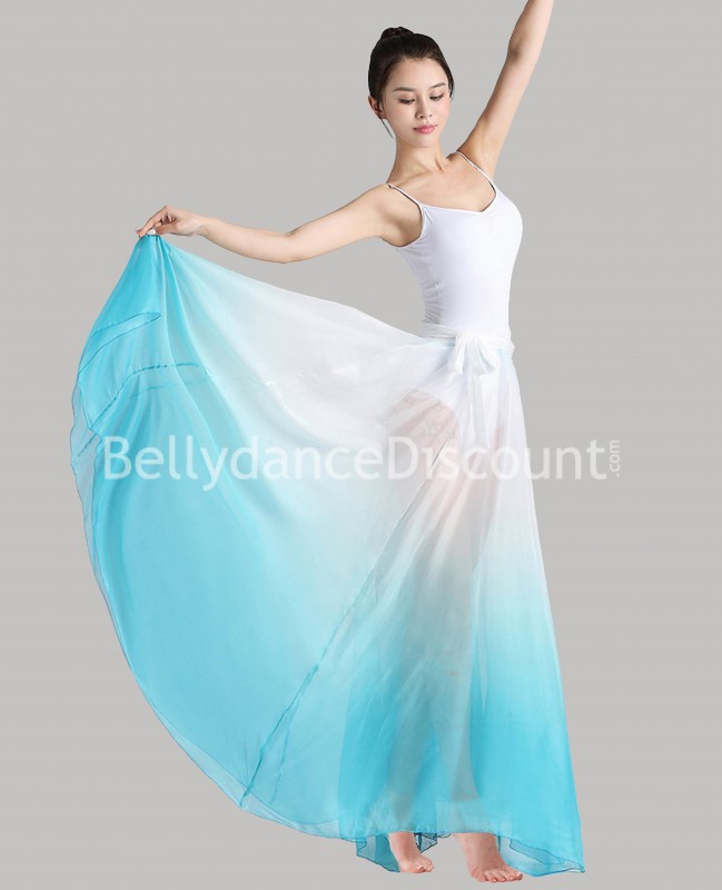 Falda fluida de baile blanca turquesa