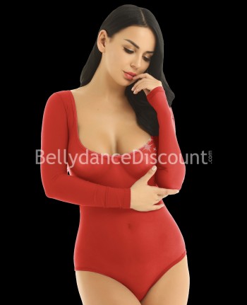 Body bajo pecho transparente rojo