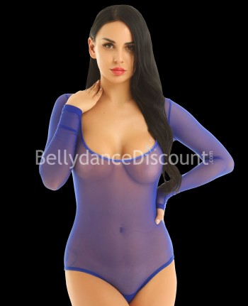 Body sotto seno trasparente blu scuro