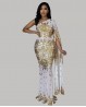 Robe longue de danse orientale blanche et or