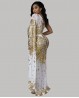 Robe longue de danse orientale blanche et or