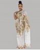 Long white and gold dance dress