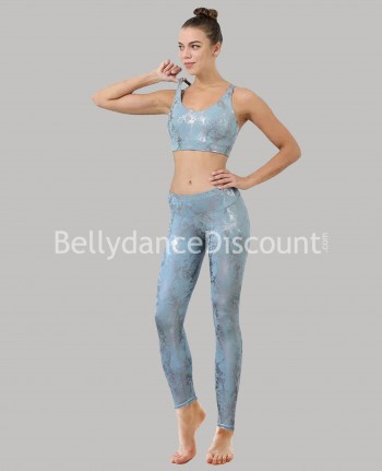 Ensemble für das Tanz-Training blau-silbern