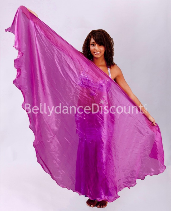 Velo fucsia circular en organza para danza del vientre Velo fucsia circular en organza para danza del vientre