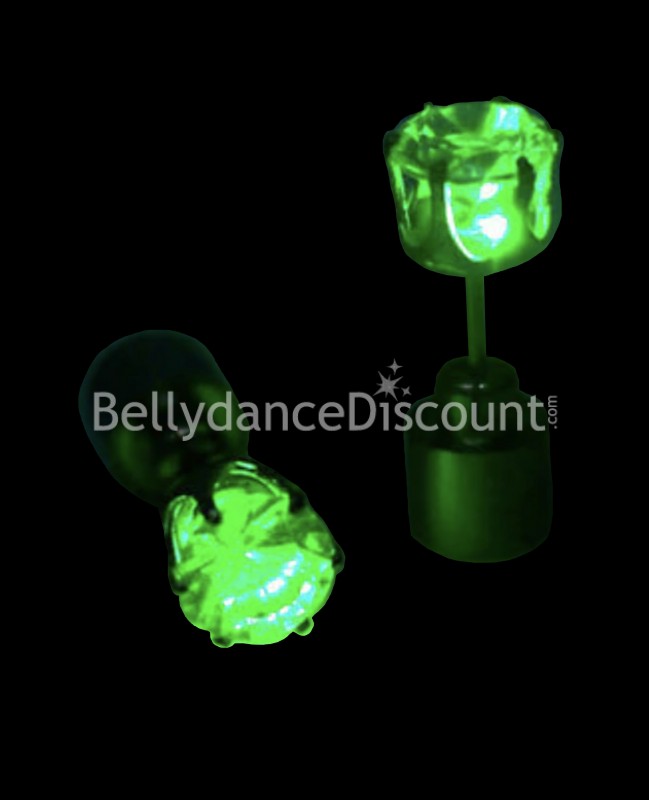 Green luminous earrings