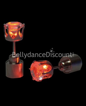 Red luminous earrings