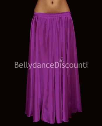 Falda para danza del vientre en satín violeta