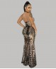 Pailletten-besetztes orientalisches Tanzkleid Schwarz-Gold