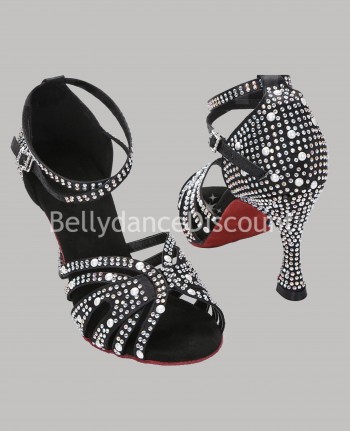 Tanz-Pumps Schwarz mit Strass