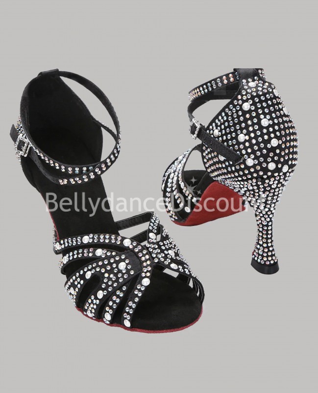 Escarpins de danse noirs à strass