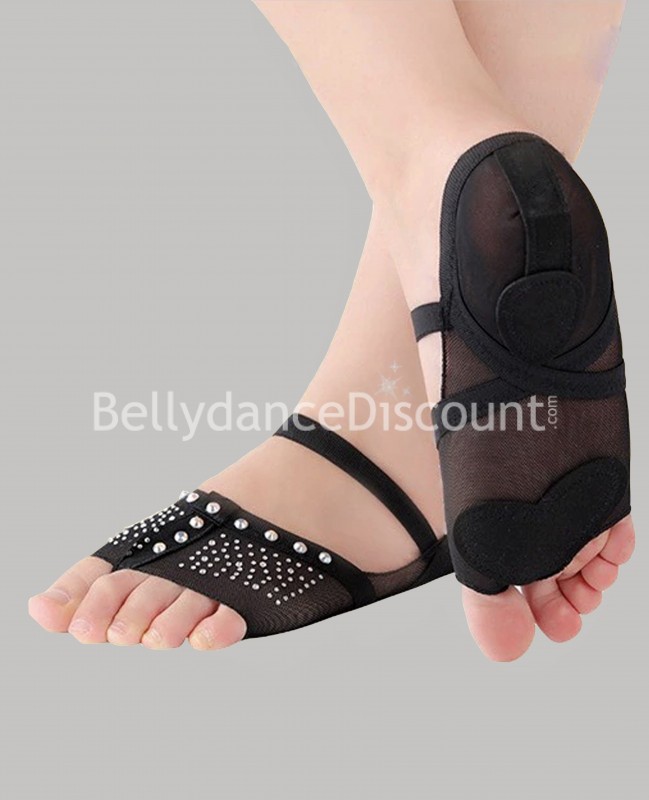 Salvapiedi di danza neri con strass