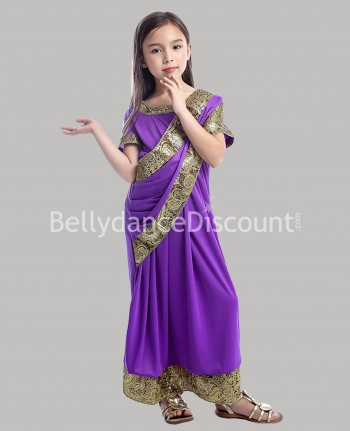 Traje indio infantil violeta dorado
