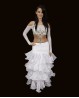 Top di danza bianco retina e strass