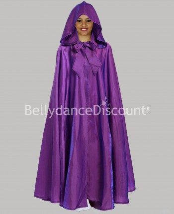 Dark purple satin stage cape