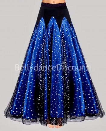 Paillettenbesetzter Tanzrock Satin Nachtblau