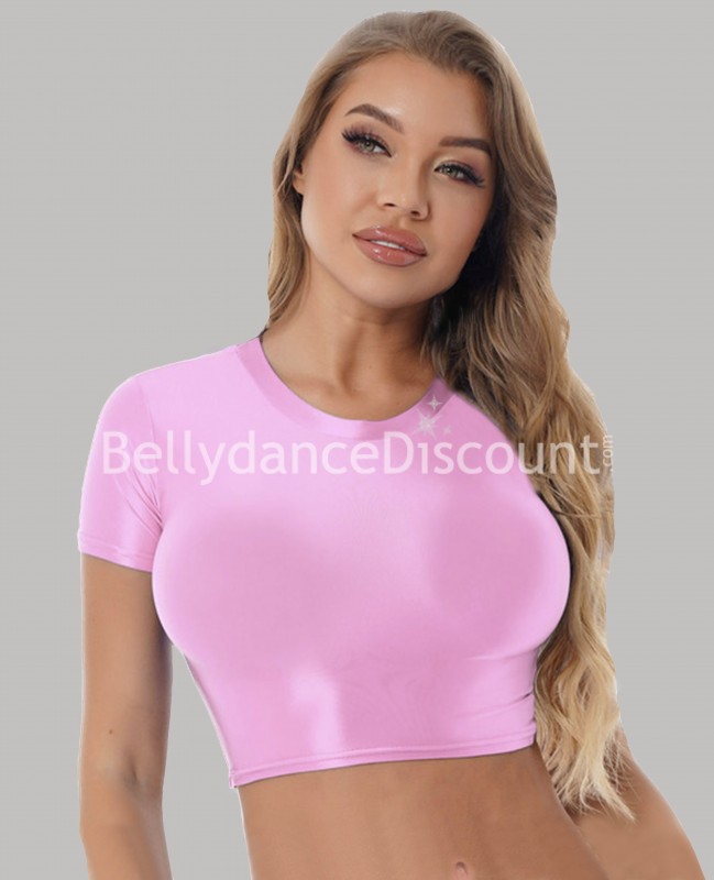 Top baile lycra satinada rosa