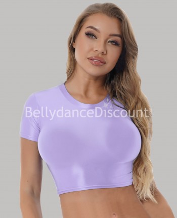 Little mauve satin lycra dance top