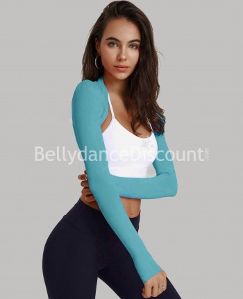 Turquoise long sleeve dance bolero