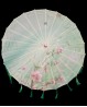 Sombrilla con flores y cintas verdes